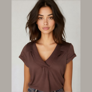 BANANA Republic Brown v-neck smocked blouse, size XS